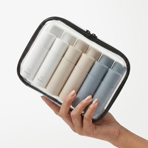 Clear Hard Shell Organizer Cases, 2 Pack | Durable PET shell with water-resistant, scratch-resistant surface for travel, toiletries, electronics and daily essentials - color: Black