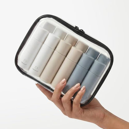 Clear Hard Shell Organizer Cases, 2 Pack | Durable PET shell with water-resistant, scratch-resistant surface for travel, toiletries, electronics and daily essentials - color: Black