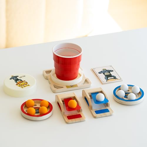 King Pong Original Shot-Making Tabletop Game for Kids, Teens & Adults | 1-4 Players | Skill-Based Gameplay | Many Ways to Play | Competitive Friends & Family Game