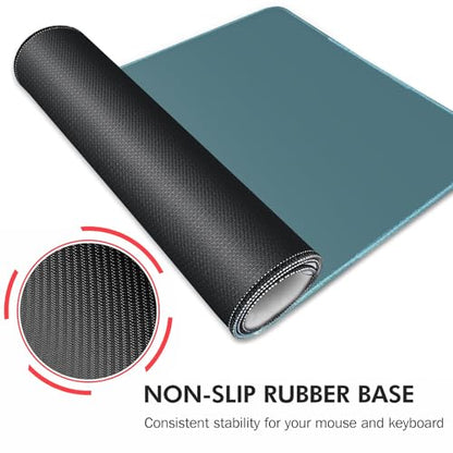 Galdas Gaming Mouse Pad XXL XL Large Long Extended Big Mousepad Non-Slip Rubber Keyboard Mouse Pad with Stitched Edges for Laptop Home Office (31.5x11.8x0.08 Inch) -Blue Grey - color: Blue Grey