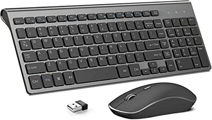 JOYACCESS Wireless Keyboard and Mouse,2.4G Ergonomic and Slim Wireless Computer Keyboard Mouse Designed for Windows, PC, Laptop,Tablet - Black Grey - color: black grey