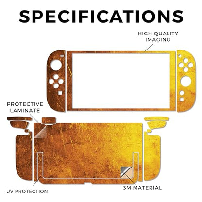 Gaming Skin Compatible with Nintendo Switch 2 Console Only - Textured Gold - Premium 3M Vinyl Protective Wrap Decal Cover - Easy to Apply | Crafted in The USA by MightySkins - color: Textured Gold, size: Switch 2 Console Skin Only, style: Matte Finish