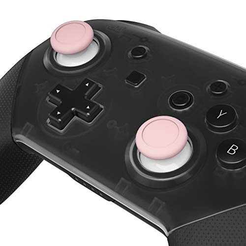 eXtremeRate Cherry Blossoms Pink & White Dual-Color Replacement 3D Joystick Thumbsticks, Analog Thumb Sticks with Cross Screwdriver for Nintendo Switch Pro Controller - color: White & Cherry Blossoms Pink