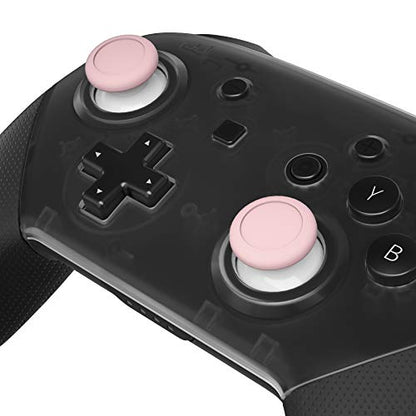 eXtremeRate Cherry Blossoms Pink & White Dual-Color Replacement 3D Joystick Thumbsticks, Analog Thumb Sticks with Cross Screwdriver for Nintendo Switch Pro Controller - color: White & Cherry Blossoms Pink