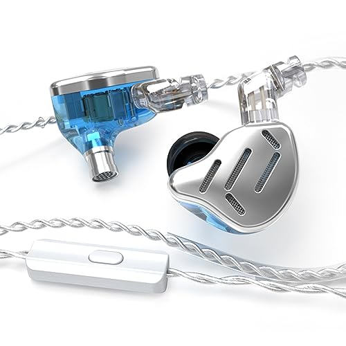 CCA KZ Zax in Ear Monitor Headphones 16 Units 7BA 1DD Hybrid Drivers HiFi IEM Earphones High Clarity Metal Gaming Earbuds with 2 Pin Detachable Cable - color: KZ ZAX Silver, size: with mic