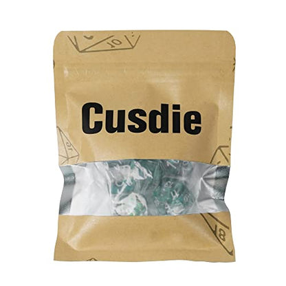 Cusdie 7-Die DND Dice, Polyhedral Dice Set Filled with Eyeball, for Role Playing Game D&D Dice(Green Eyeball) - color: Green Eyeball