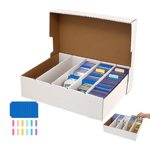 Toploder Trading Card Storage Box,1-Pack 4000 Count,Bulk Box For Card With Dividers&Labels,Card Storage Boxes for TCG/Magic/Mtg Basketball sports Cards - style: 5 Row-1 pack