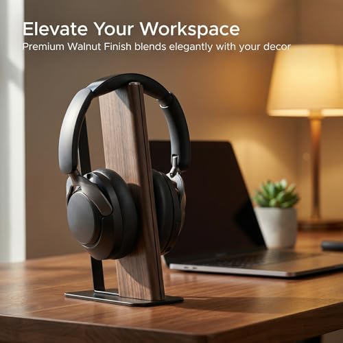 Headphone Stand for Desk, Weighted Base Headset Holder for AirPods Max Sony Bose Beats Sennheiser, Stable Gaming & Studio Earphone Rack, Dark - color: DARK