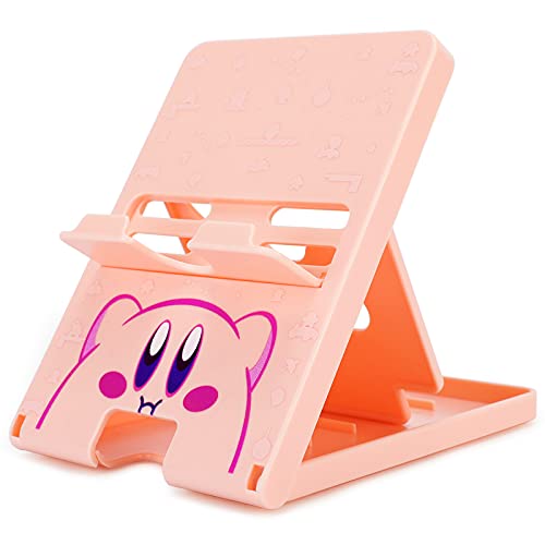 Tscope Cute Switch Stand, Compact Foldable Multi-Angle Adjustable Playstand Bracket, Portable Desktop Holder for Nintendo Switch/Switch 2 / Lite/OLED (Pink) - color: Pink