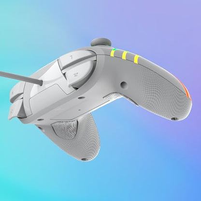 Turtle Beach Afterglow Wave Wired RGB Gaming Controller, Nintendo Switch 2 | Switch Lite, OLED, Hall-Effect Thumbsticks, 2 Mappable Back Buttons, Audio Controls, C-Button for GameChat, RGB Lights, Grey - color: Gray