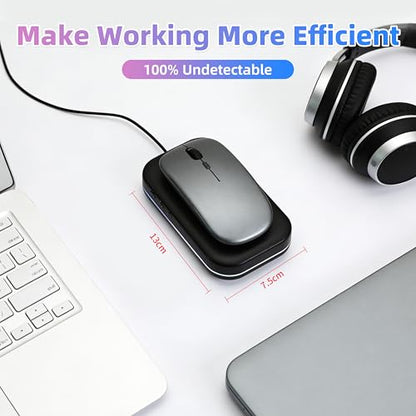 Mouse Mover, Quiet Ultra Slim Mouse Jiggler, Black | USB-C Plug & Play, No Detection Risk,Mover to Prevent Screen Lock,Customizable Timer & RGB Lights,for Office,Home,Remote Work - color: Black 01
