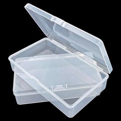 19 Pack Rectangular Clear Plastic Storage Containers | Hinged Lid, For Beads and Small Craft Items, 5.7 x 3.35 x 1.38 inch - size: 5.7 x 3.35 x 1.38 inch