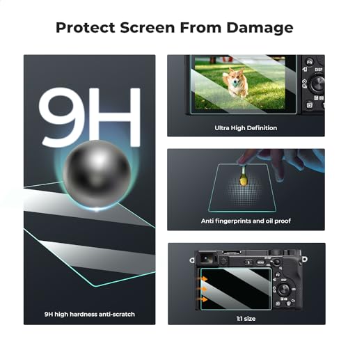 K&F CONCEPT 3pcs Screen Protector & Hot Shoe Cover Compatible with Sony NEX 7/NEX 6/NEX 6L/NEX 5/NEX 3N/A6600/A6100/A6400/A6300/A6000/A5000 Camera, Ultra Clear Tempered Glass, Anti-Scratch Bubble Free - size: NEX 7/A6600/A6100/A6400