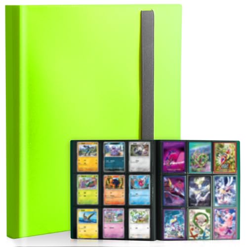 Card Binder 9-Pockets,Trading Card Binder,20 Pages, 360 Card Capacity Collection Binder, Card Folder for MTG, TCG, Game Cards & Sports Cards (Apple green) - color: Apple green