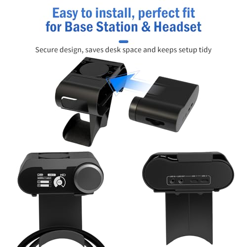 Under Desk Headphone Hanger Stand for SteelSeries Arctis Nova Pro Wireless-Arctis Pro Wireless NOVA Magnetic Mount Secretlab Magnus Version,Headphone Holder for Arctis Nova Pro Wireless - style: Base Station Mount + Headphone Hanger