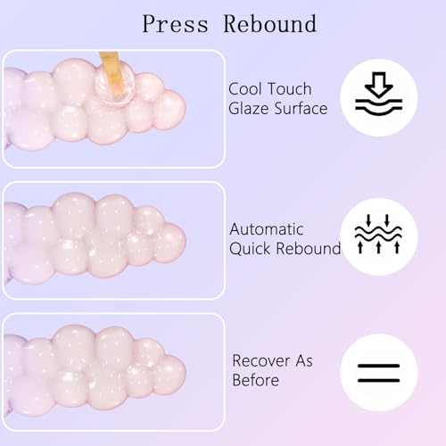 Gel Cloud Wrist Rest Keyboard Clear Mouse Pad with Wrist Rest Set 3PCS Ergonomic Acrylic Coaster Non-Slip Base Cute Transparent Cool Wrist Pad for Keyboard and Mouse Computer Gradient Pink Blue - color: 3pcs Gel Blue Pink