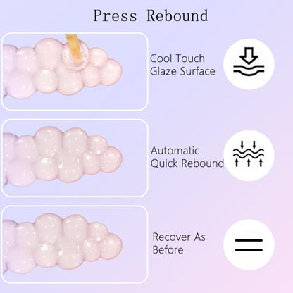 Gel Cloud Wrist Rest Keyboard Clear Mouse Pad with Wrist Rest Set 3PCS Ergonomic Acrylic Coaster Non-Slip Base Cute Transparent Cool Wrist Pad for Keyboard and Mouse Computer Gradient Pink Blue - color: 3pcs Gel Blue Pink