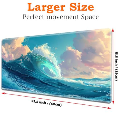 for MTG Playmat Non-Slip Rubber Play Mat with Storage Bag Combination, Ideal for Card Game Lovers TCG Play Mat, Sea Roll - color: Sea Roll