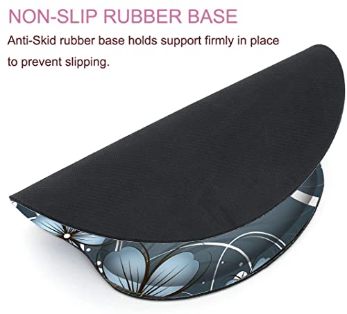 Ergonomic Mouse Pad with Wrist Support,Non-Slip Rubber Base for Computer Laptop & Mac,Lightweight Rest for Home,Office & Travel (Blue Flowers) - color: Blue Flowers