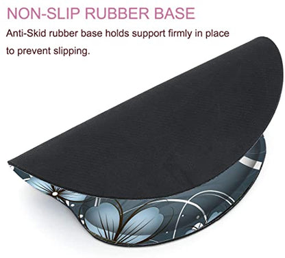 Ergonomic Mouse Pad with Wrist Support,Non-Slip Rubber Base for Computer Laptop & Mac,Lightweight Rest for Home,Office & Travel (Blue Flowers) - color: Blue Flowers