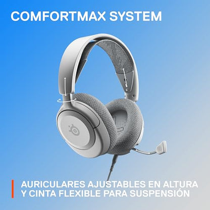 SteelSeries Arctis Nova 1P Multi-System Gaming Headset — Hi-Fi Drivers — 360° Spatial Audio — Comfort Design — Durable — Lightweight — Noise-Cancelling Mic — PS5/PS4, PC, Xbox, Switch - White - color: White