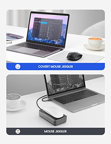 EAXBUX Covert Mouse Jiggler,2 in 1 Mouse with Jiggler, Undetectable Mouse Mover with ON/Off Switch, Drive Free,Simulate Mouse Movement to Keep Computer Awake,Plug and Play