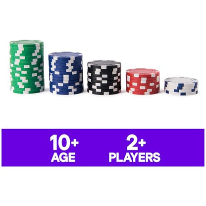 Spin Master Games Cardinal Classics 100-Piece Poker Set | Classic Game, 100-Piece Casino-Style Poker Chip Set, Includes Plastic Tray for Organization, For 2-10 Players, Ages 8 & Up - style: Heavy Weight 100 pcs Porker Chips