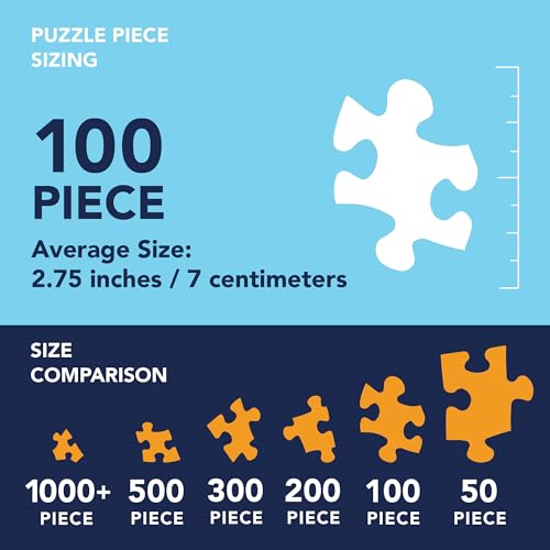 Bits and Pieces – 100 Piece Jigsaw Puzzle for Adults – Cabin on The Lake - Large Lettered Pieces Colorful Scenic Jigsaw Puzzle, Completed Puzzle Size: 15" x 19" - size: 100 Piece Puzzle