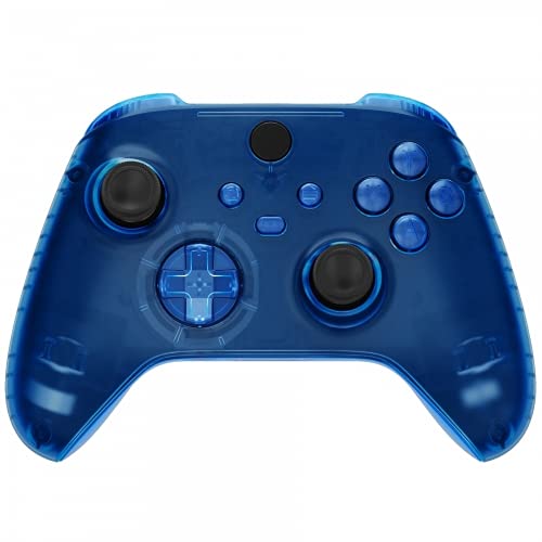 MODDEDZONE Custom Wireless UNMODDED Controller for Xbox One S/X and PC with Exclusive and Unique Designs - The Perfect Gaming Gift for Enthusiasts, Expertly Crafted in the USA - Clear Blue Full - color: Clear Blue Full