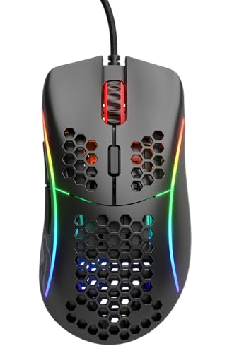 Glorious Model D Wired Gaming Mouse - 68g Superlight Honeycomb Design, RGB, Ergonomic, Pixart 3360 Sensor, Omron Switches, PTFE Feet, 6 Buttons - Matte Black - color: Matte Black, style: Model D (Ergonomic)