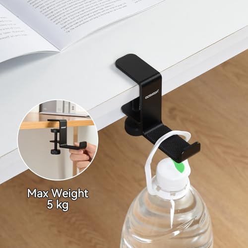 aceyoon Foldable Headphone Stand for Desk, Aluminum Headset Stand Clamp Hook Under Desk Space Save Mount, Headset Holder for Gaming Headphone (Single Foldable Stand) - color: Single Foldable Stand