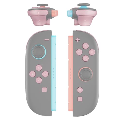 eXtremeRate DIY Replacement Full Set Buttons for Joycon 2, Custom ABXY Direction Keys Dpad + - C Home Capture Release L R ZR ZL Trigger Buttons for Nintendo Switch 2 Controller - Cherry Blossoms Pink - color: Cherry Blossoms Pink