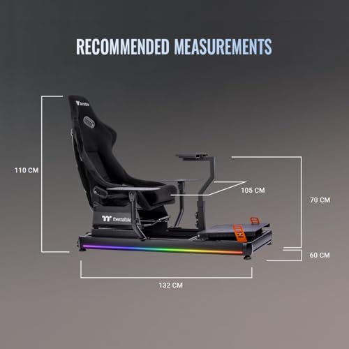 Thermaltake GF500 Flight Simulator Cockpit, Compatible with Thrustmaster-Logitech-Turtle Beach-Virtual Fly-VKB-Virpil-Winwing, Pedals and Controls not Included, PC & Console, Black, GSC-F50-CPASBB-01