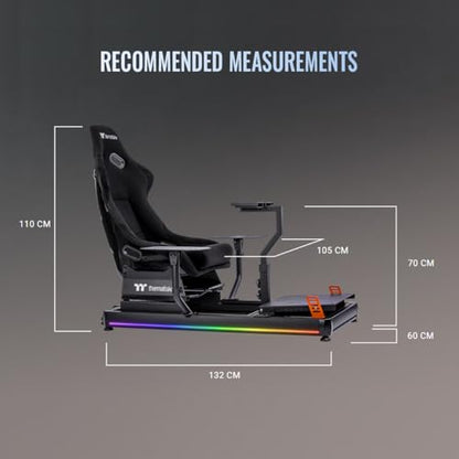 Thermaltake GF500 Flight Simulator Cockpit, Compatible with Thrustmaster-Logitech-Turtle Beach-Virtual Fly-VKB-Virpil-Winwing, Pedals and Controls not Included, PC & Console, Black, GSC-F50-CPASBB-01