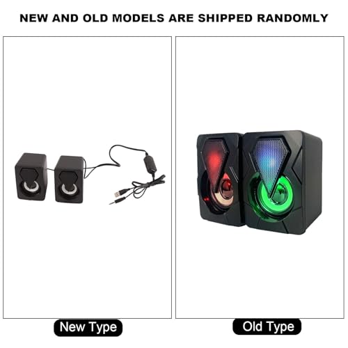 Pomya Gaming Computer Speaker, Stereo Sound with Heavy Bass and RGB Light, USB Powered Desktop Speaker for PC Games and Movies