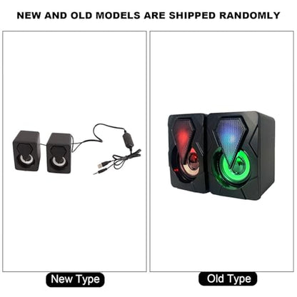 Pomya Gaming Computer Speaker, Stereo Sound with Heavy Bass and RGB Light, USB Powered Desktop Speaker for PC Games and Movies