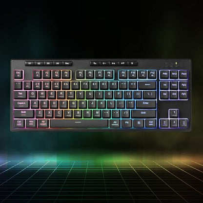 Redragon K516 PRO Shiva TKL RGB Wireless Membrane Gaming Keyboard, 87 Keys Mechanical-Feel Keyboard w/Smooth Linear Switch, On-Board Macro & Multimedia Keys, 16.8M RGB Backlit, Software Supported - size: 87 Keys Pro