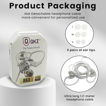 Wired Gaming Earbuds 2 Pack, Ak3file in Ear Monitors, Deep Bass Sound Wired Earbuds, HiFi in Ear Headphones with 1DD 10mm Dynamic Driver, IEM for Music Gaming Video Calling (Black+White) - color: Black+White