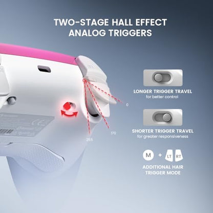 GameSir Super Nova Wireless Gaming Controller for PC/Switch/Switch 2/iOS/Android, 1000Hz Polling Rate, Hall Effect Stick & Trigger, Rubberized Grips, RGB Lighting, 1000mAh - Pink - color: Pink