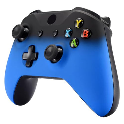 eXtremeRate Shadow Blue Faceplate Cover, Soft Touch Front Housing Shell Case, Comfortable Soft Grip Replacement Kit for Xbox One S & Xbox One X Controller - Controller NOT Included - color: Shadow Blue