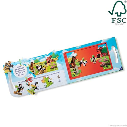Melissa & Doug Take-Along Magnetic Jigsaw Puzzle Set – On the Farm (2 x 15 Piece) Travel Activity Toy for Preschoolers and Kids Ages 3+ - FSC Certified (Pack of 12) - size: 8.5 x 7.25 x 0.3 inches (Pack of 12), style: Farm