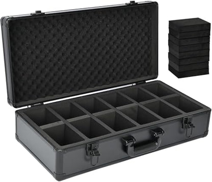 MYOYAY 6 Row 220+ Graded Card Case Trading Card Storage Box with 8 Dividers | Psa Slab Case for Graded Cards Sports Trading Card Storage Fits PSA BGS FGS & SGC