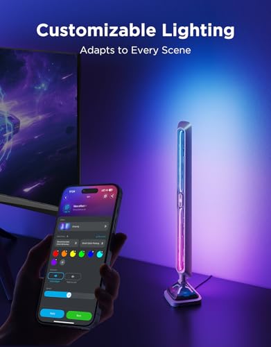 Govee Gaming Light Bars Pro,16-Inch Smart RGBIC Wi-Fi LED Game Lights | Upgraded,RGBICIllumination,Triple-Sided,Music Sync & 60+ Scene Modes, Works with Alexa & Google Home, Gaming Room Decor