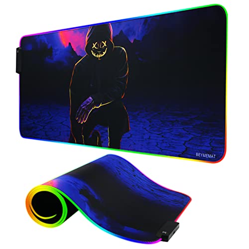 RGB Gaming Mouse pad LED Mouse mat Animated Mousepad Large Mice Pads with Waterproof Surface and Anti-Slip Base -10 Colors Modes with XL size-31.5x11.8x0.16 inches (8030 Dancer)