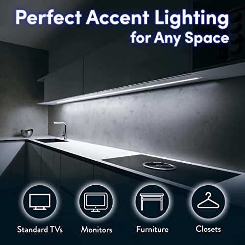 Luminoodle Bias Lighting, Backlight Kit for Monitors up to 24" - USB LED Light Strip - Computer Monitor Backlight - True White Adhesive Strip - White - Small (<24" TV) - size: White: Small (<24 in TV)