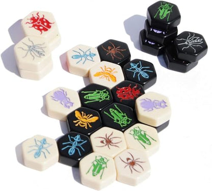 Hive Pocket Game by Smart Zone Games | Portable Abstract Strategy Game for 2 Players | Includes Ladybug and Mosquito Expansions | Compact Travel Edition of the Award Winning Hive Strategy Game