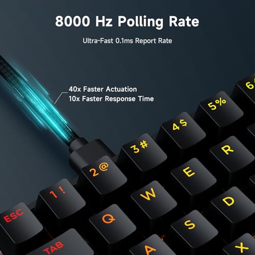MCHOSE Ace 60 PRO Gaming Keyboard 60 Percent, Hall Effect Keyboard Wired, Magnetic Switch Keyboards Rapid Trigger, 8K Polling Rate, Adjustable Actuation Point, RGB Lighting, HotSwap, Black - color: 60Pro-Black TTC Uranus Switch