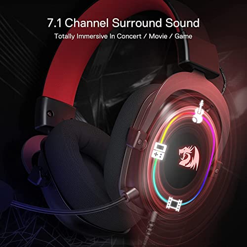 Redragon H510 Zeus-X RGB Wired Gaming Headset - 7.1 Surround Sound - 53MM Audio Drivers in Memory Foam Ear Pads w/Reliable Fabric Cover- Multi Platforms Headphone - USB Powered for PC/PS4/NS - color: Black H510 RGB