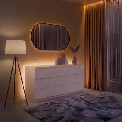 LED Backlight for Dresser & Furniture, 26.2ft Tunable White LED Strip Lights (2700K-6500K Warm to Cool), Dimmable with App & Remote, Bias Lighting, Standoff Mount Kit (4 Mounting Options) - color: Tunable White, size: Dresser & Furniture