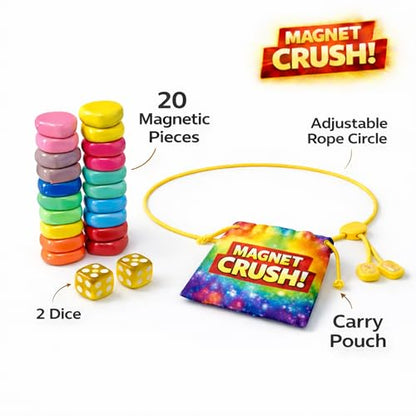 Magnet Crush Magnetic Strategy Board Game (Rainbow) for Kids & Adults, Fun Tabletop Magnet Placement Game, STEM Educational Toy, Family Party Game, Travel Game, Puzzle Brain Teaser, Gift for Ages 9+